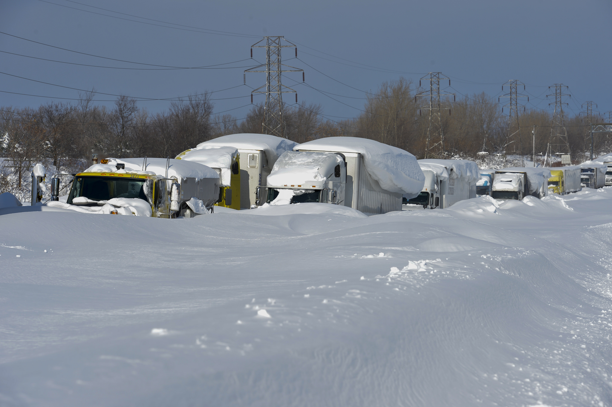 Snowvember strands trucks in Buffalo, New York
